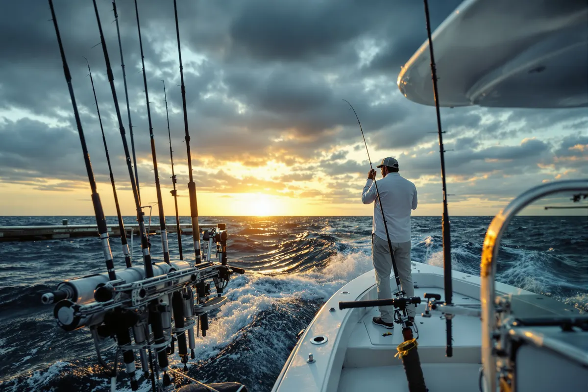 Charter captain checking sea conditions before deciding to run