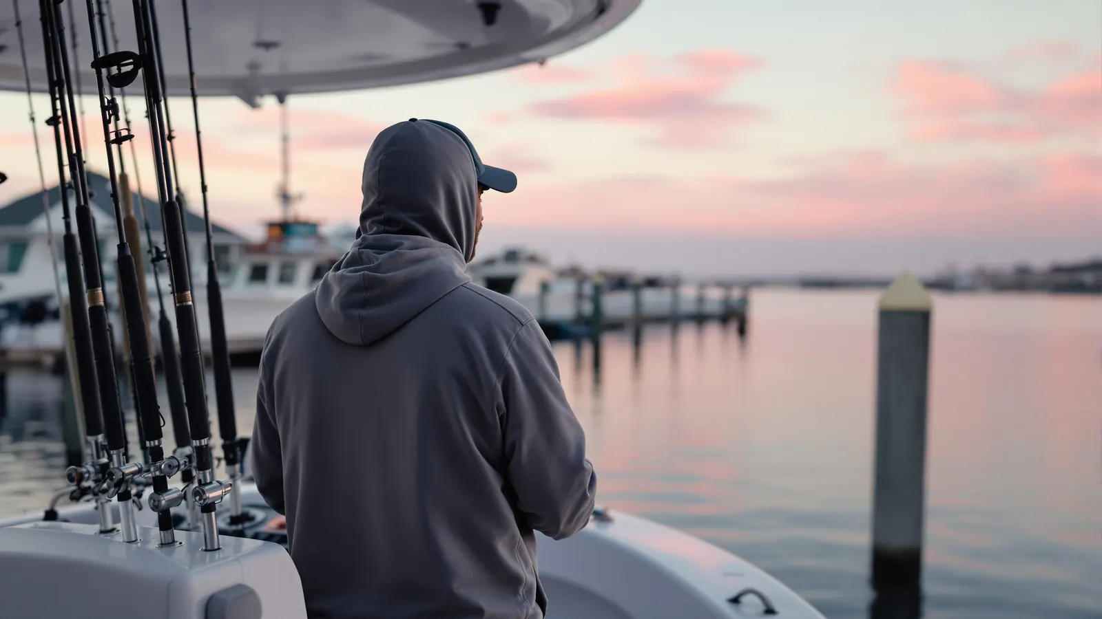 Charter captain at the helm leaving the marina, the job a captain license makes possible
