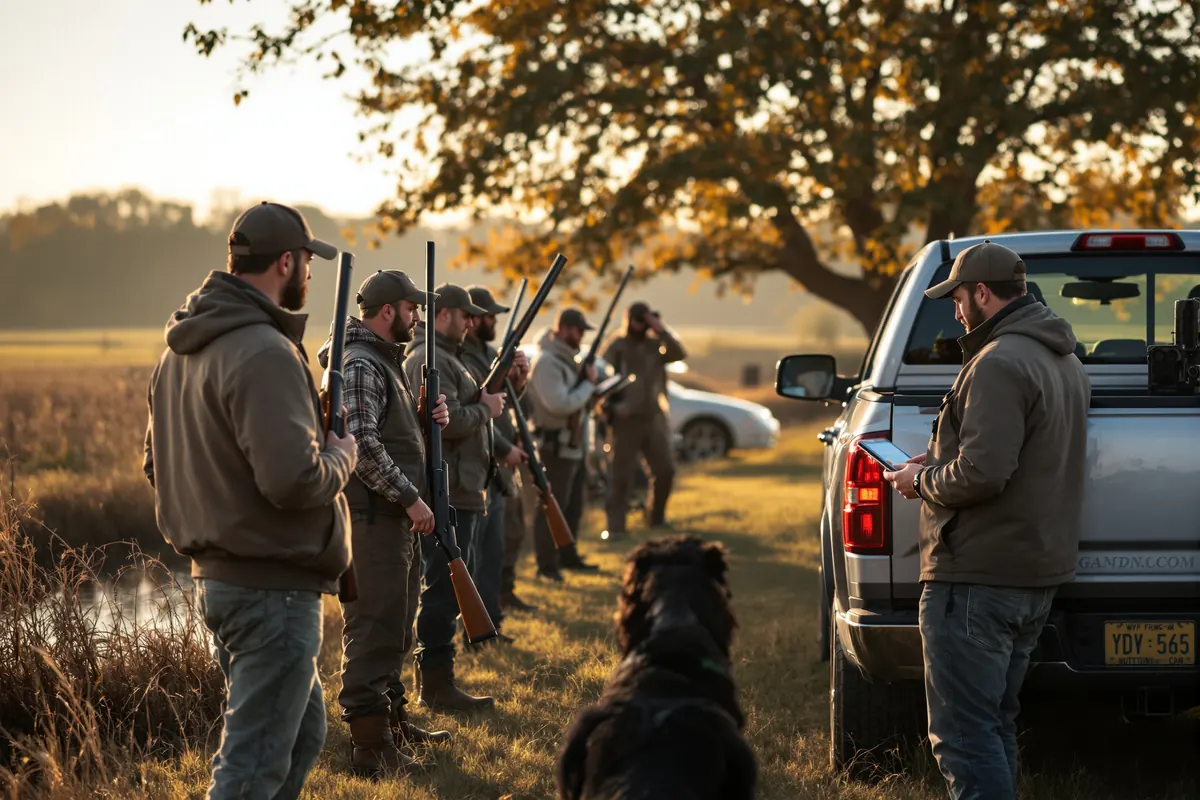 Hunters checking in at a tailgate before an opening day dove shoot
