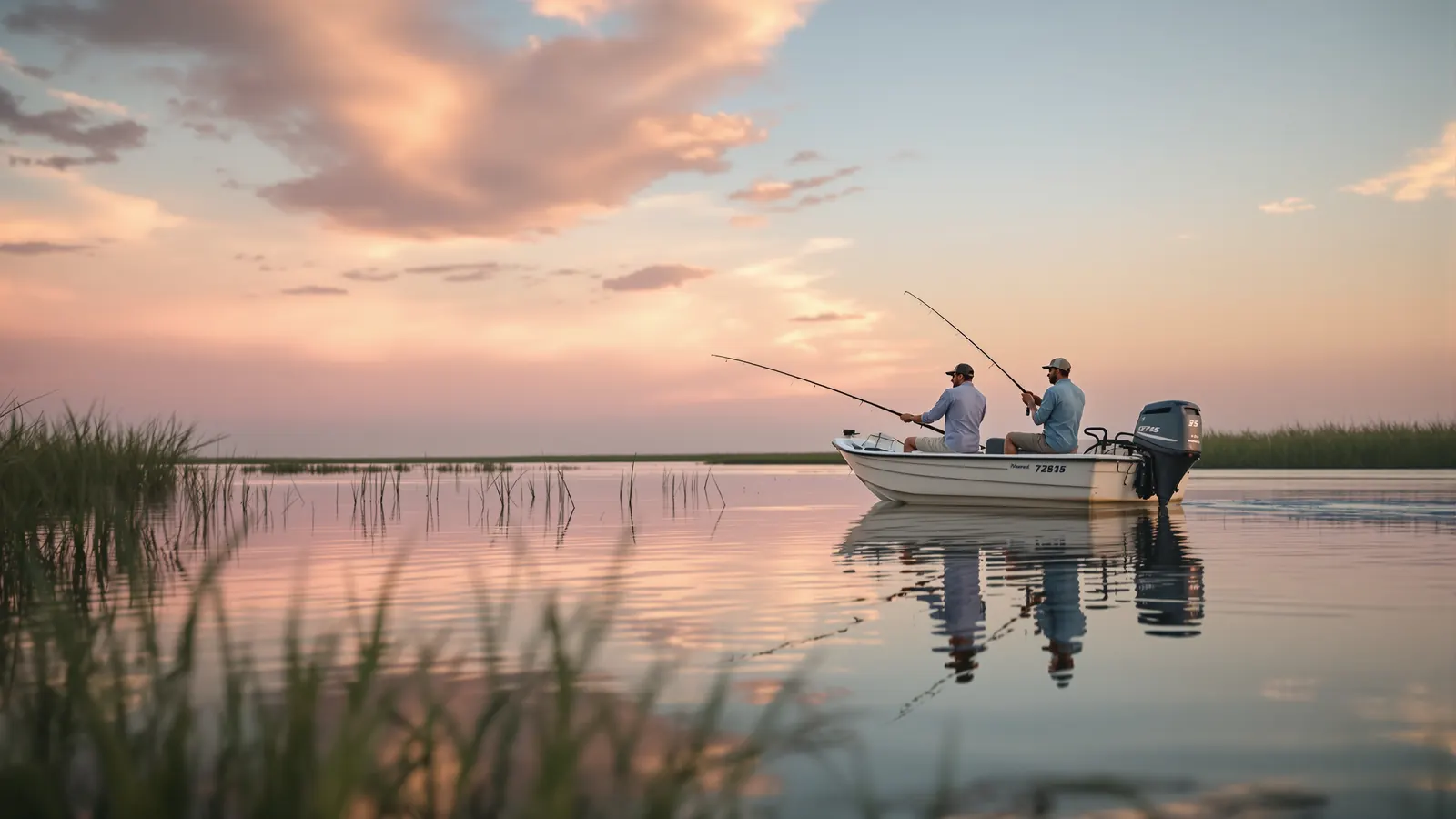 Texas bay guide working a skiff on a shallow flat, the kind of paid trip that needs a fishing guide license
