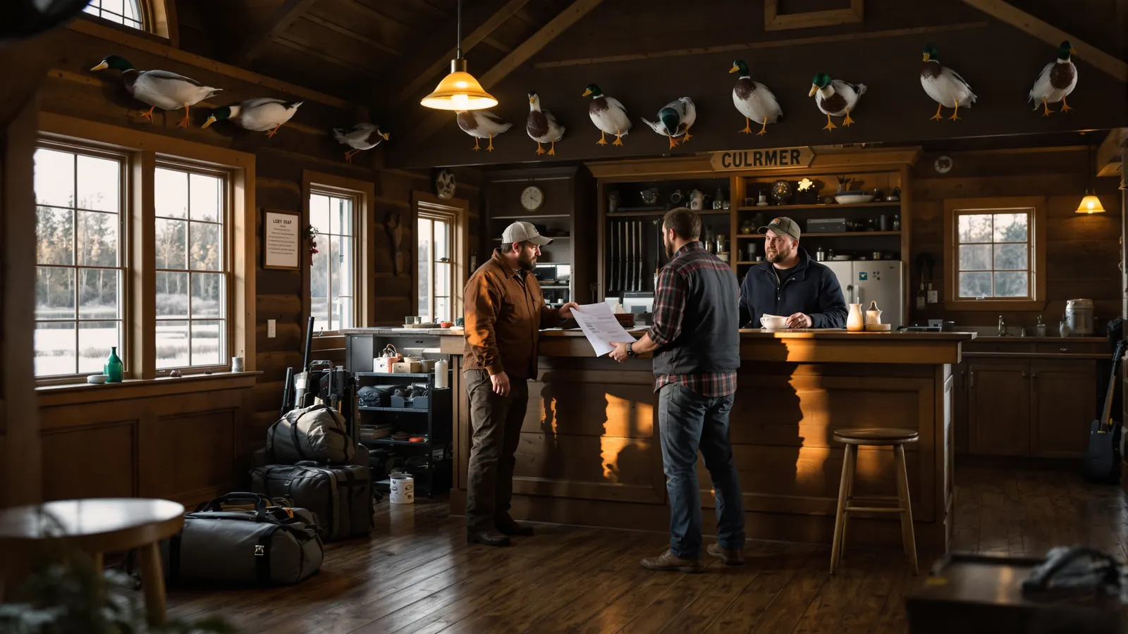 Lodge manager checking in a hunter, part of how to prevent chargebacks with clear records