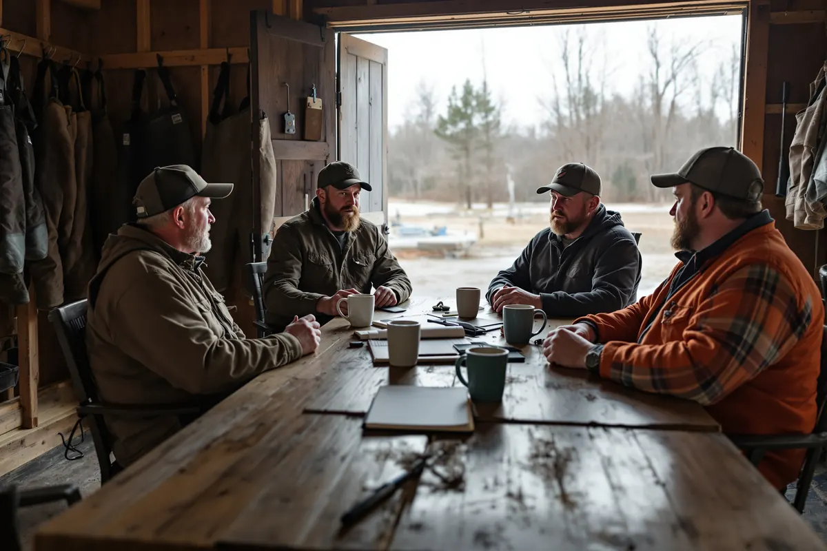 Outfitter and guides reviewing client feedback after the season
